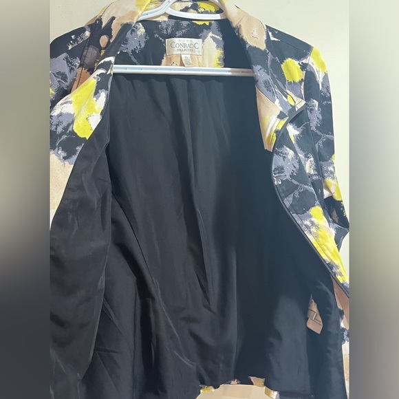 Conrad C Collection jacket sz 12 abstract floral full zip blazer - Picture 2 of 5